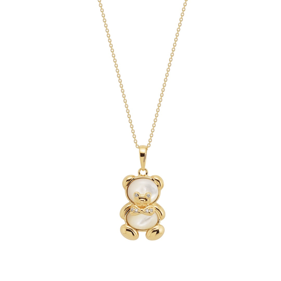 Gump's Signature Mother-of-Pearl Bear Pendant Necklace