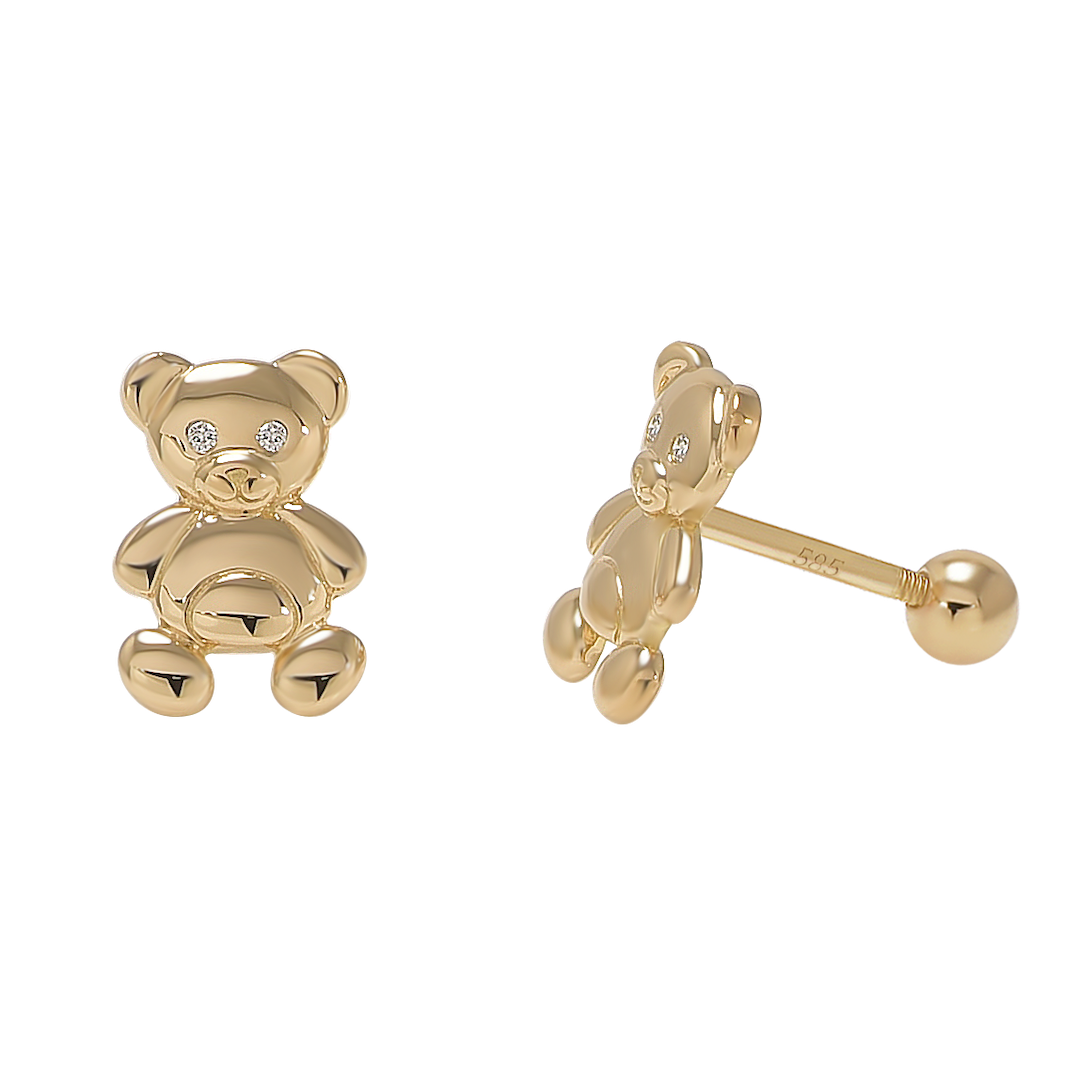 Child's Bear Stud Earrings