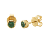 Mini Dot Earrings in Emeralds