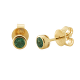 Mini Dot Earrings in Emeralds
