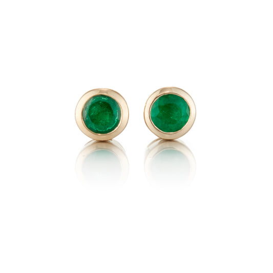 Mini Dot Earrings in Emeralds