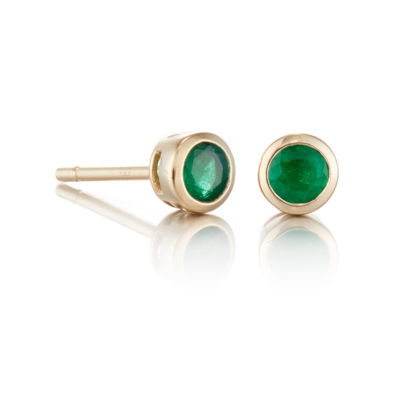 Mini Dot Earrings in Emeralds
