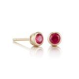 Mini Dot Earrings in Rubies