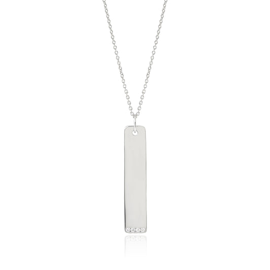 Gump's Signature Silver & Diamond Rectangular Pendant Necklace