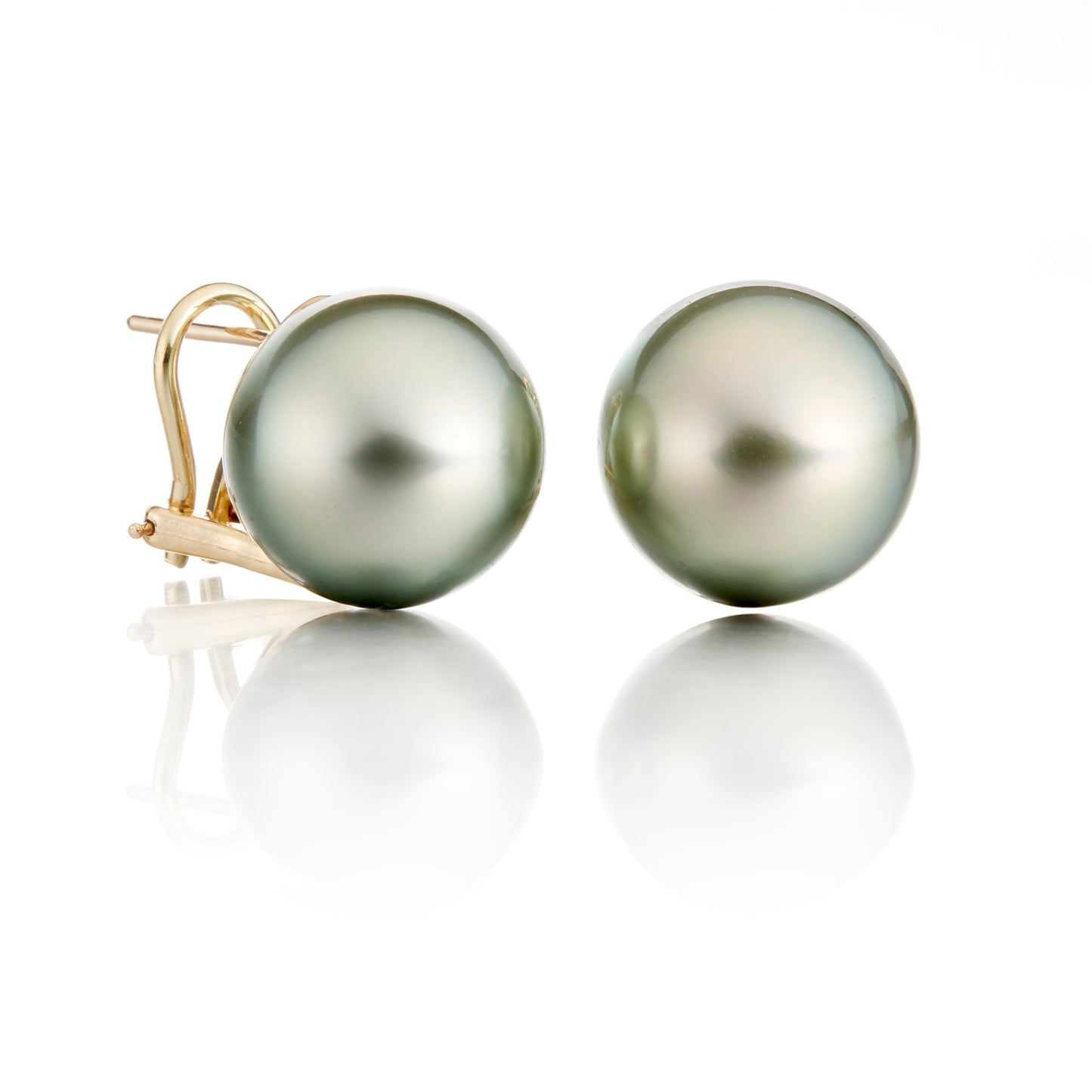 Gump's Signature 13mm Green Tahitian Pearl Earrings