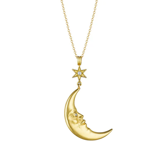 Anthony Lent Starstruck Moon Pendant Necklace