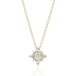 Gump's Signature Aquamarine Star & Diamond Pendant Necklace