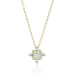 Gump's Signature Aquamarine Star & Diamond Pendant Necklace