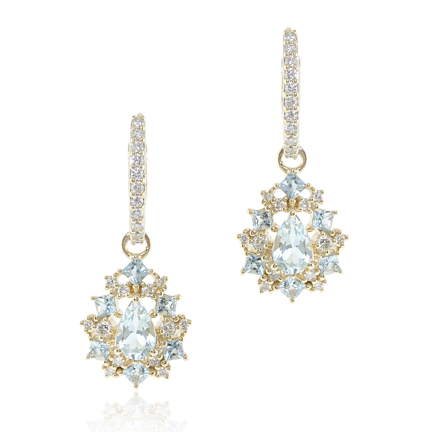 Gump's Signature Juliette Earrings in Aquamarine & Diamonds