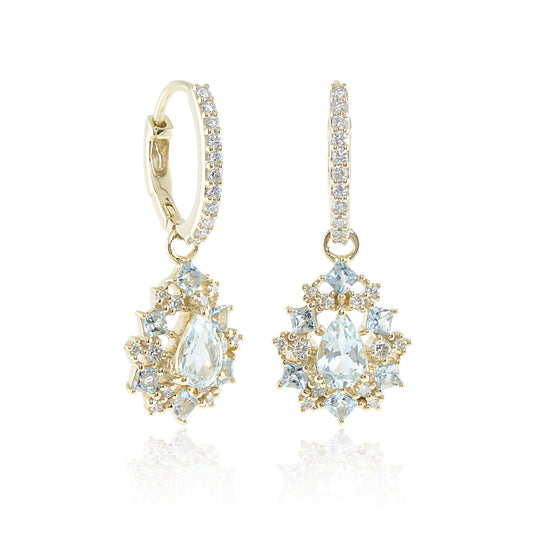 Juliette Earrings in Aquamarine & Diamonds