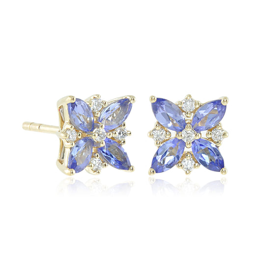 Celeste Earrings in Tanzanite & Diamonds