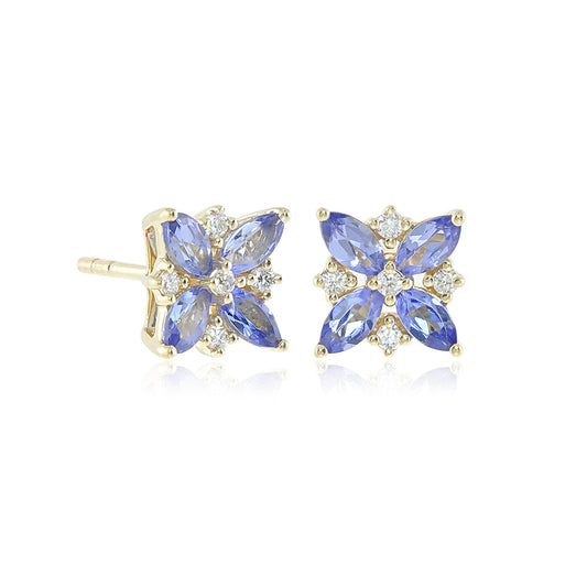 Gump's Signature Celeste Earrings in Tanzanite & Diamonds