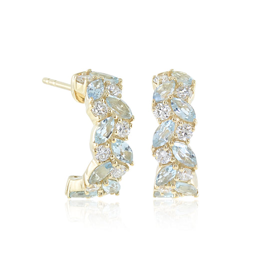 Gump's Signature Waterfall Earrings in Aquamarine & Diamonds