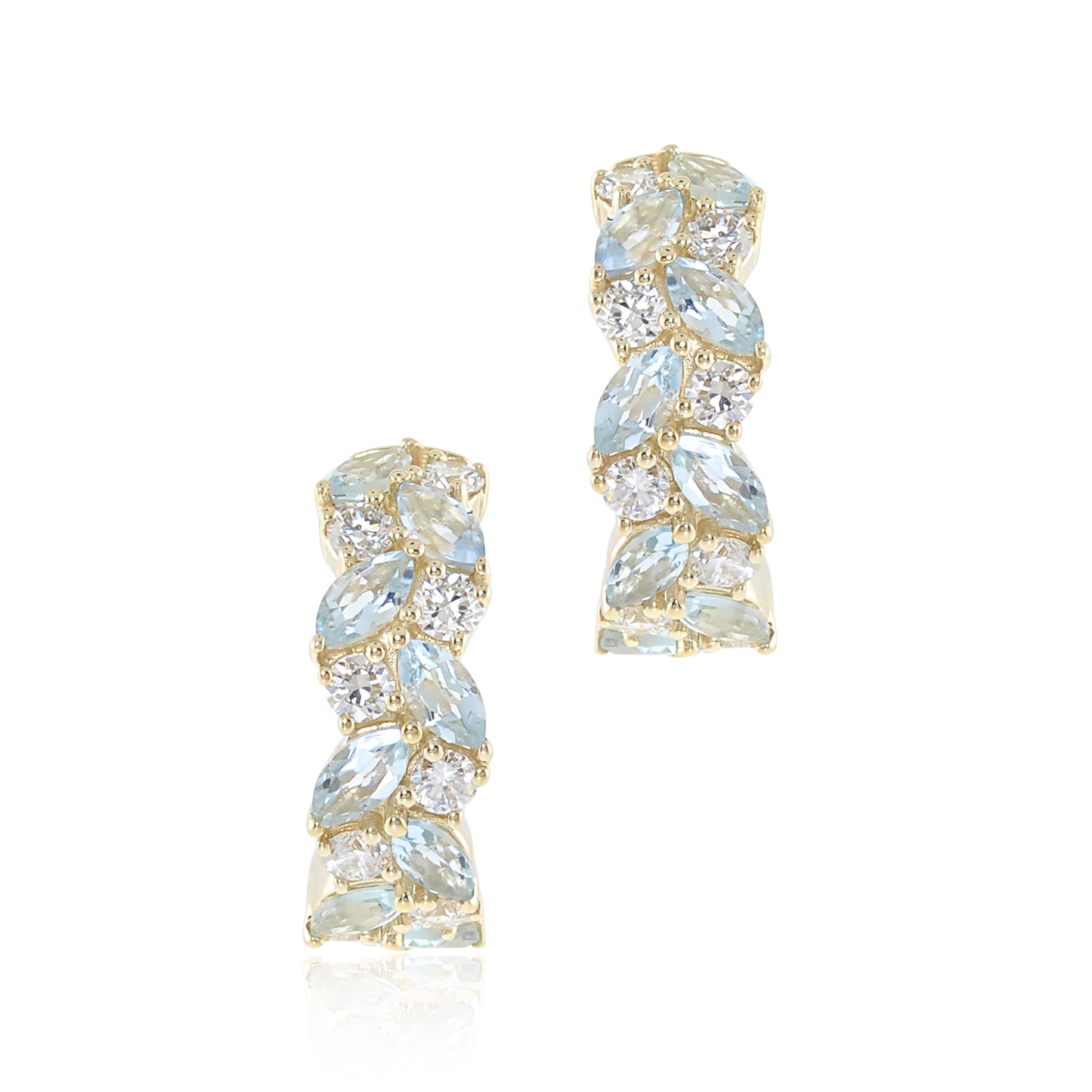 Waterfall Earrings in Aquamarine & Diamonds