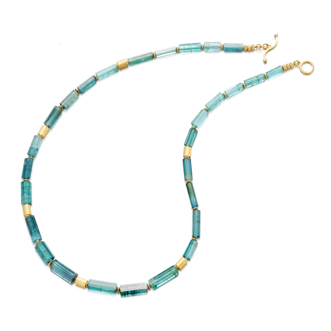 Indicolite Tourmaline Bead Necklace