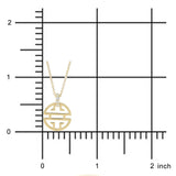 Gold Shou Pendant Necklace with Diamond Bale