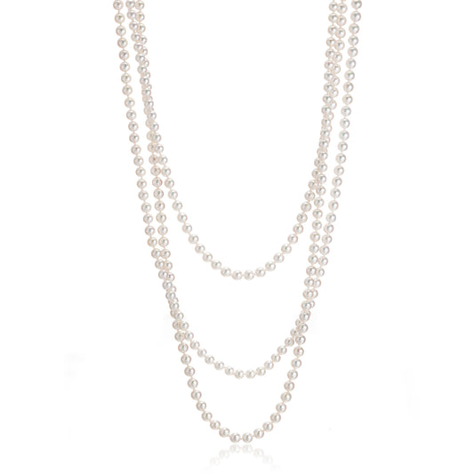 Gump's Signature 4mm White Akoya Pearl Rope Necklace