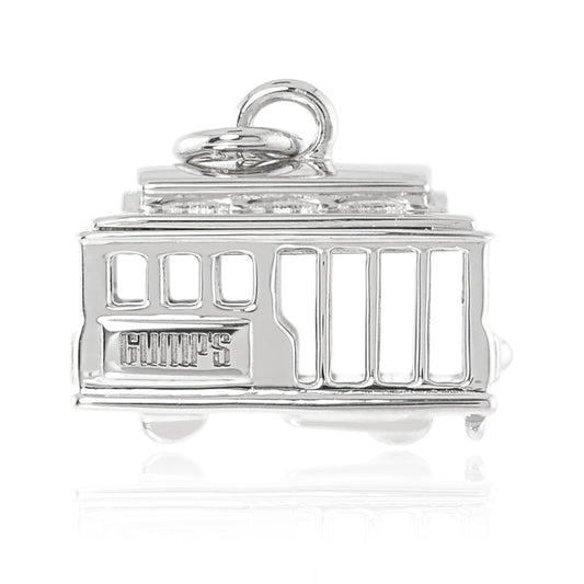 Small Silver Cable Car Charm