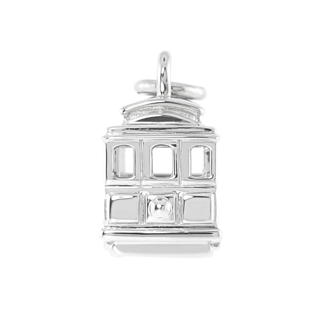 Small Silver Cable Car Charm