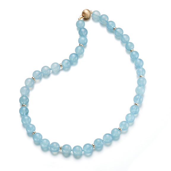 Gump's Signature Aquamarine & Gold Bead Necklace