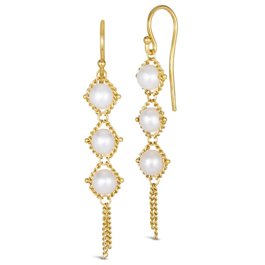 Amáli Pearl Textile Trio Earrings