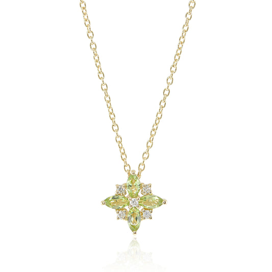 Gump's Signature Peridot Star & Diamond Pendant Necklace