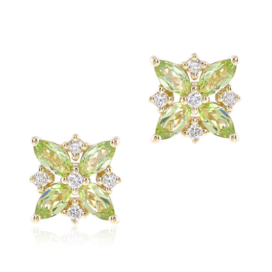 Gump's Signature Celeste Earrings in Peridot & Diamonds