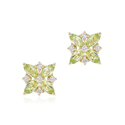 Celeste Earrings in Peridot & Diamonds