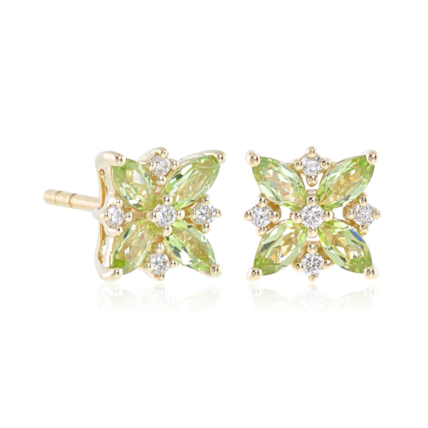 Celeste Earrings in Peridot & Diamonds