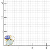 Moonstone, Tanzanite & Aquamarine Cluster Earrings