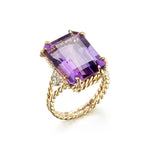 Amethyst Twisted Rope Ring