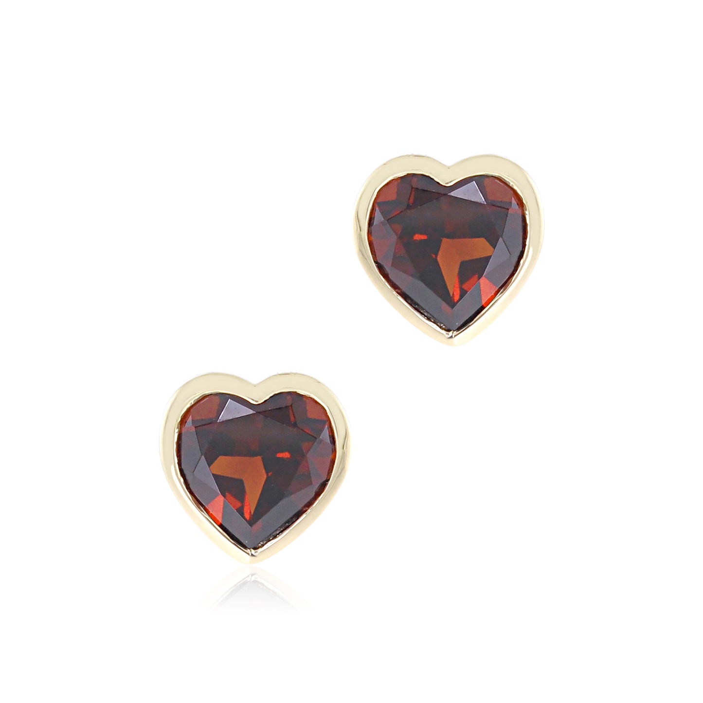 Garnet Heart Earrings