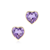 Amethyst Heart Earrings