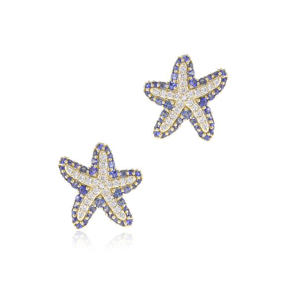 Gump's Signature Sapphire & Diamond Starfish Earrings