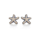 Sapphire & Diamond Starfish Earrings