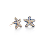 Sapphire & Diamond Starfish Earrings