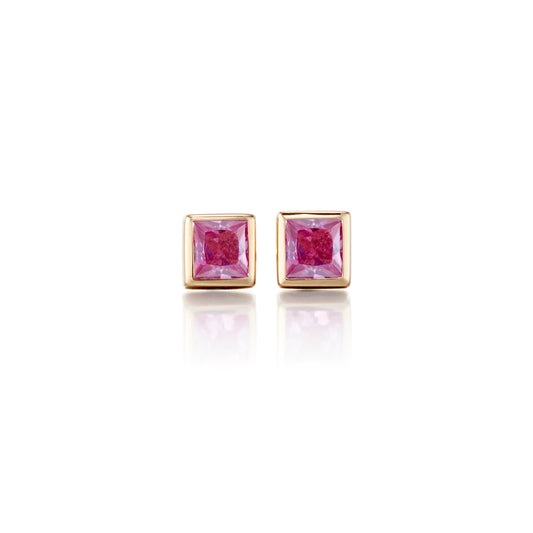 Gump's Signature Mini Princess Earrings in Pink Sapphires