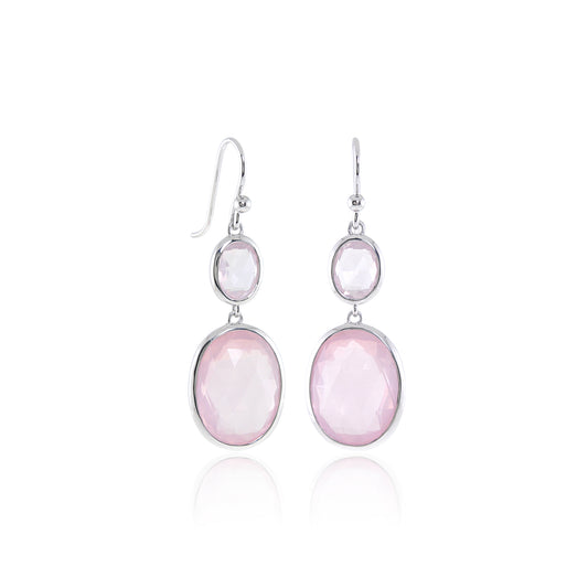 Gump's Signature Raindrop Earrings in Rose Quartz