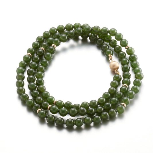 Gump's Signature Wrap Bracelet in Green Nephrite Jade