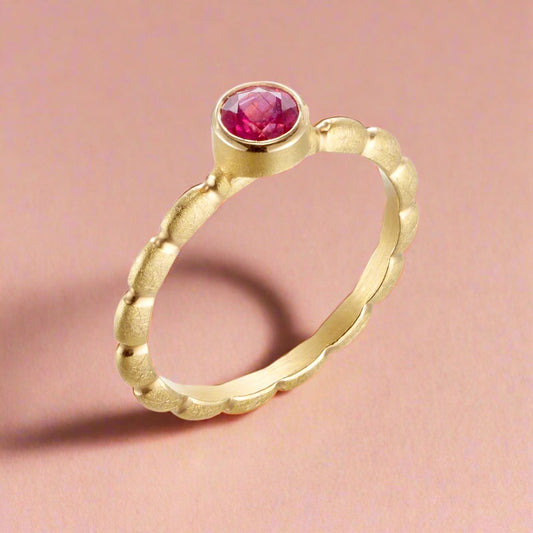 Mozambique Ruby Pillow Stacking Ring