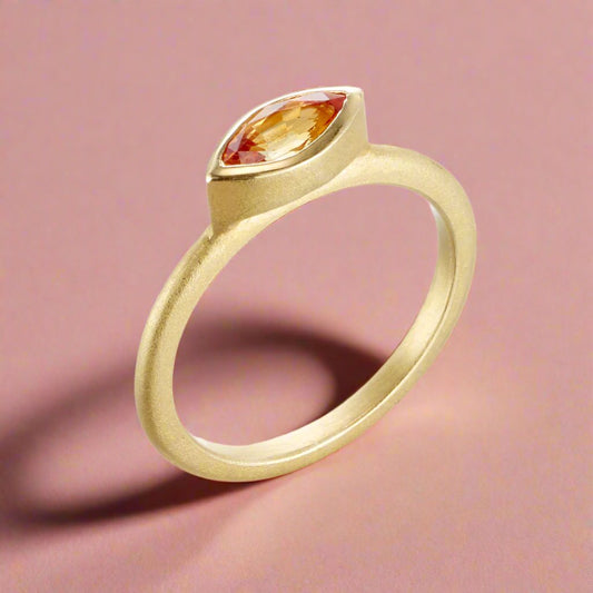 Marquise Yellow Sapphire Stacking Ring