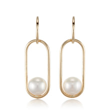 7mm White Akoya Pearl Ellipse Drop Earrings