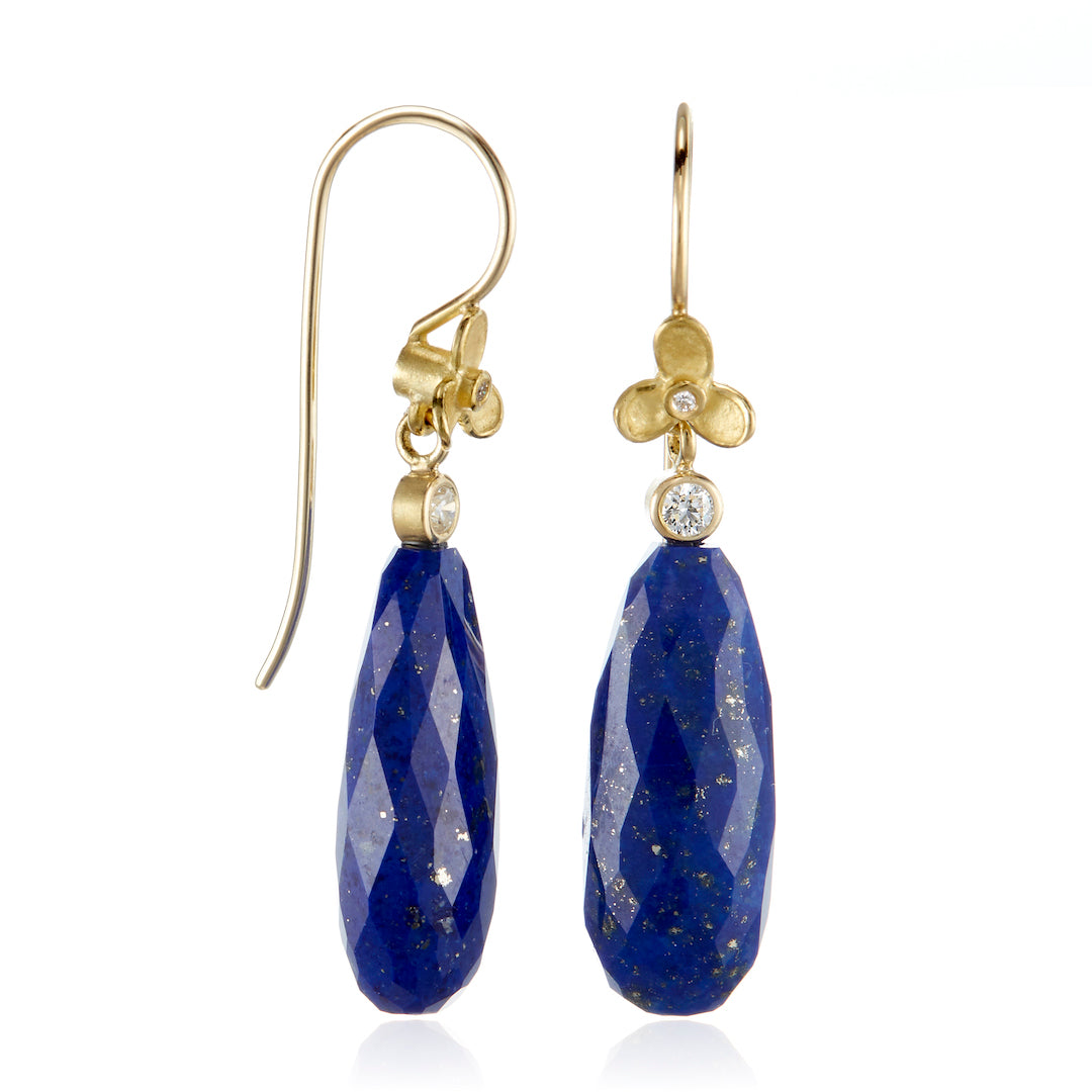 Lapis & Trillium Drop Earrings