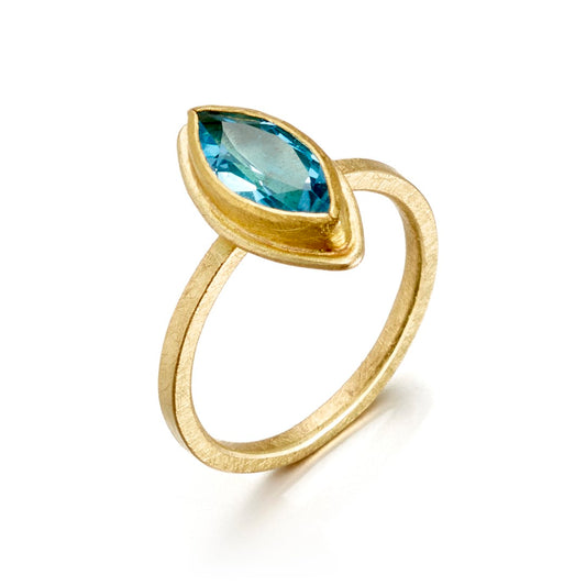 Petra Class Marquis Blue Topaz Ring