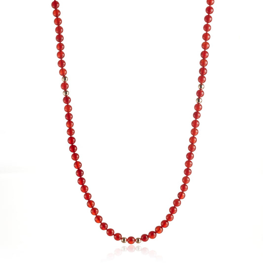 6mm Carnelian Rope Necklace