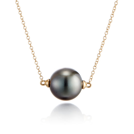 10mm Tahitian Pearl Solitaire Necklace
