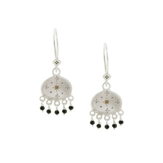 Adel Chefridi Spinel & Champagne Diamond New Moon Earrings