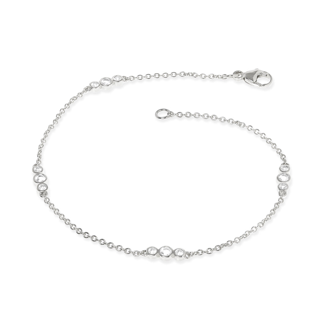 Gump's Signature White Gold Triplets Bracelet in Diamonds - 7 "L