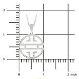 Silver Shou Pendant Necklace in White Sapphires