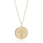 Gump's Signature Diamond Cross Round Pendant Necklace